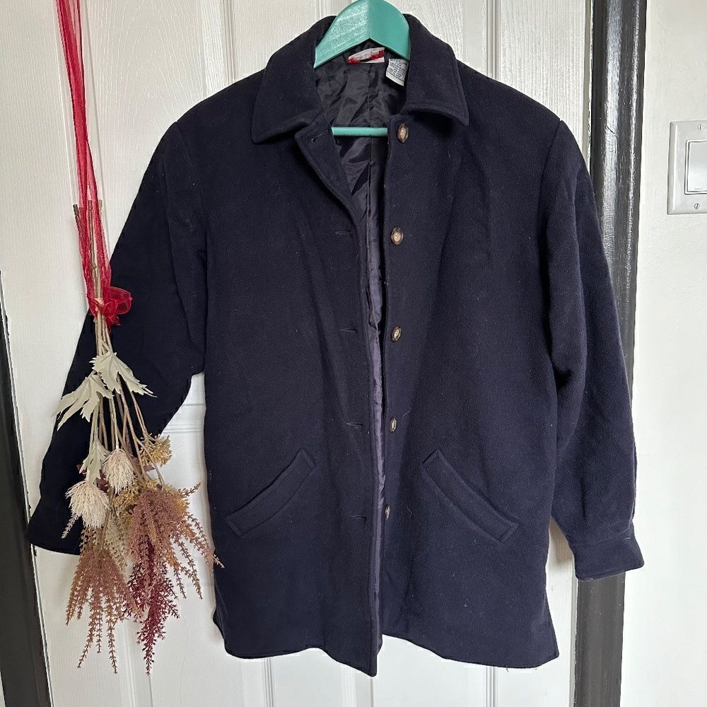 ALIA 75% Wool Navy Shirt Jacket - 12
